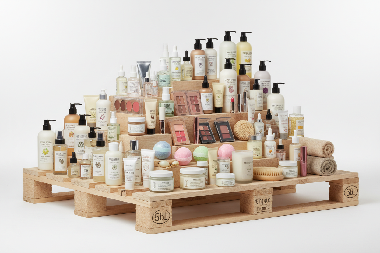 health a beauty items in a pallet