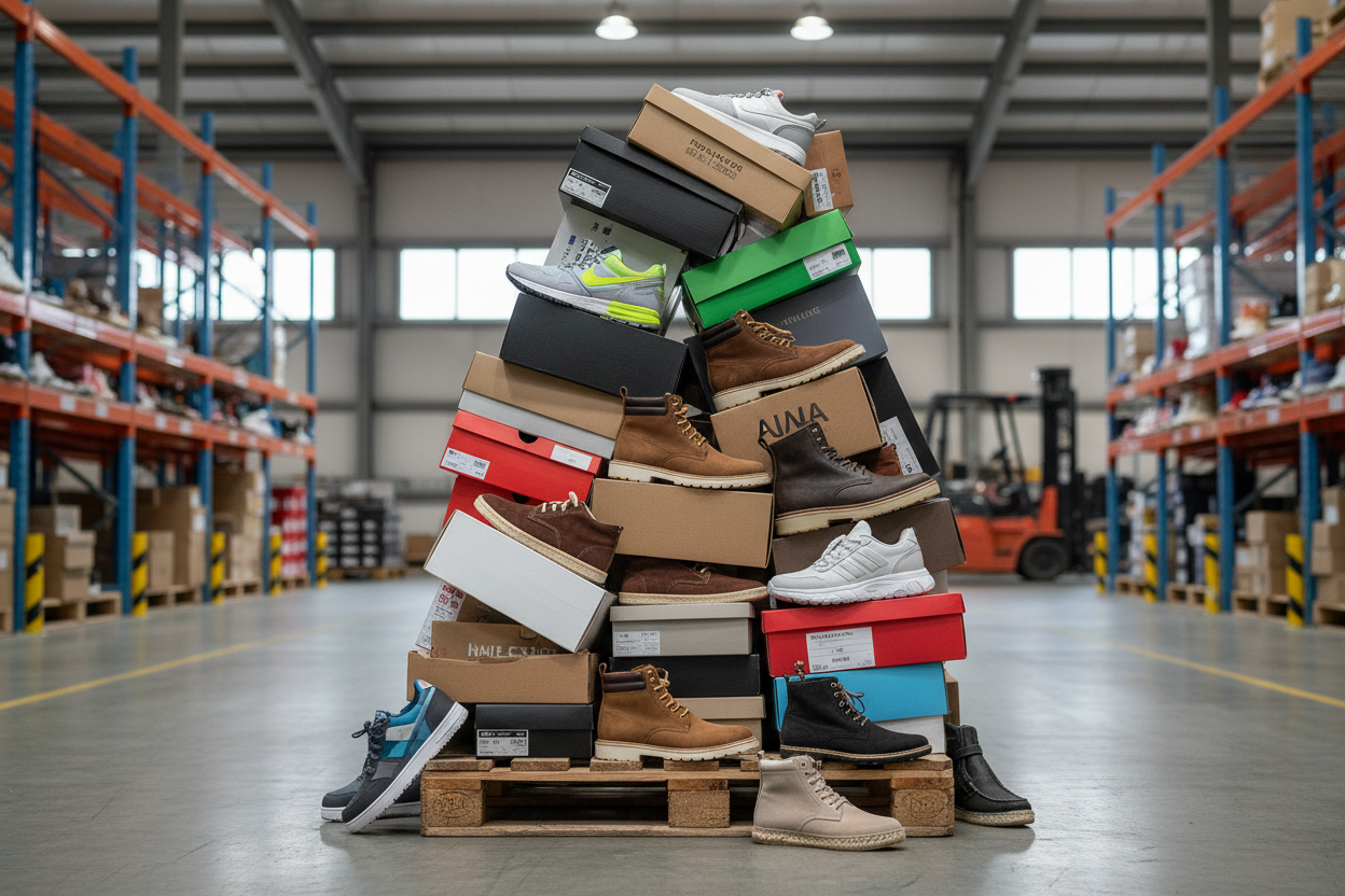 pallet full of shoes 